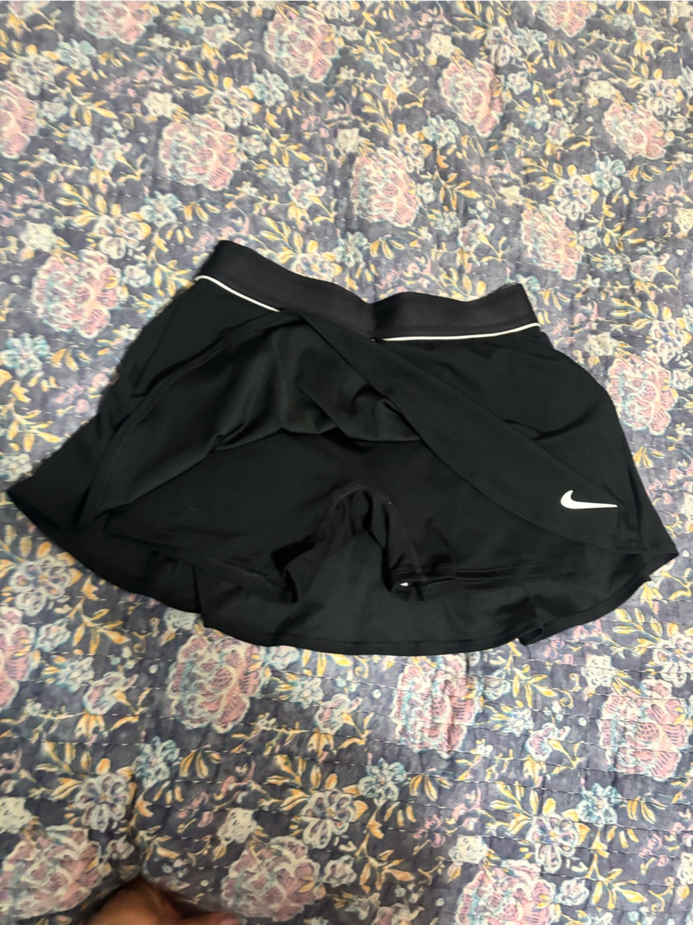 Nike Black Athletic Shorts with White Swoosh